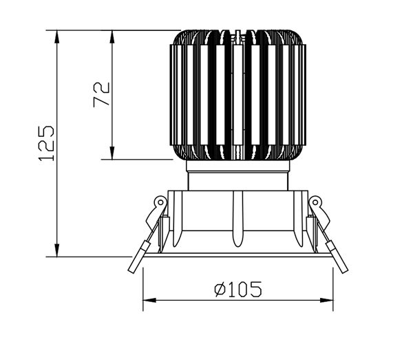 D3095 recessed downlight drawing