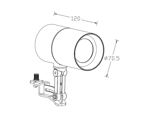 Lipal side mounted track light MH70 81080 drawing