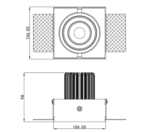 Lipla L20401 grille downlight drawing