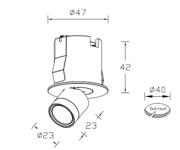 Stretchable Downlight L23023 drawing