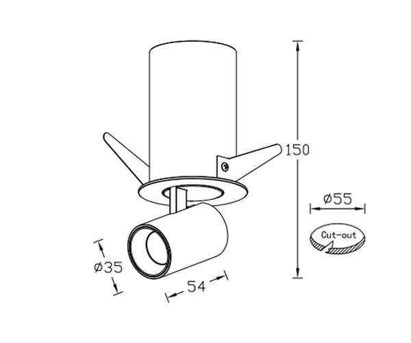 Stretchable Downlight L23035 drawing