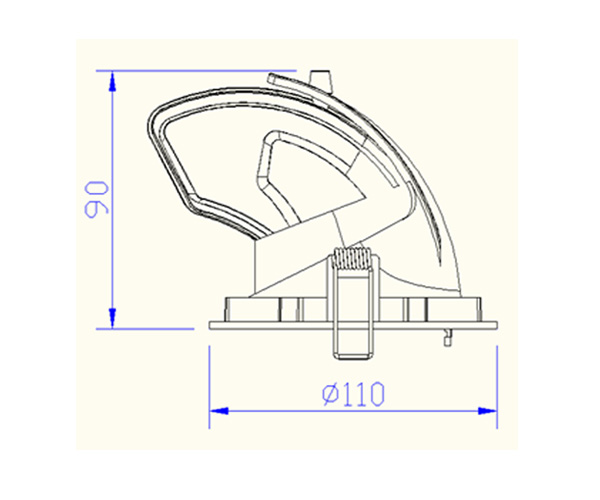 Lipal Recessed adjustable downlight RS100H drawing