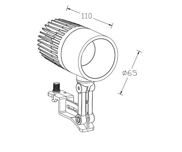 Lipal side mounted track light MH70 drawing
