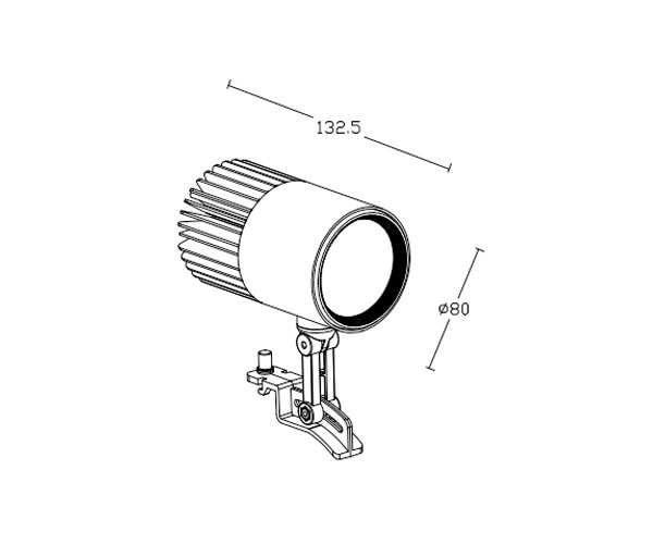 Lipal side mounted track light MH80 drawing