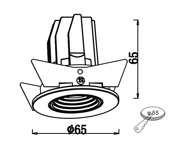 Lipal D1055 6W recessed downlight drawing