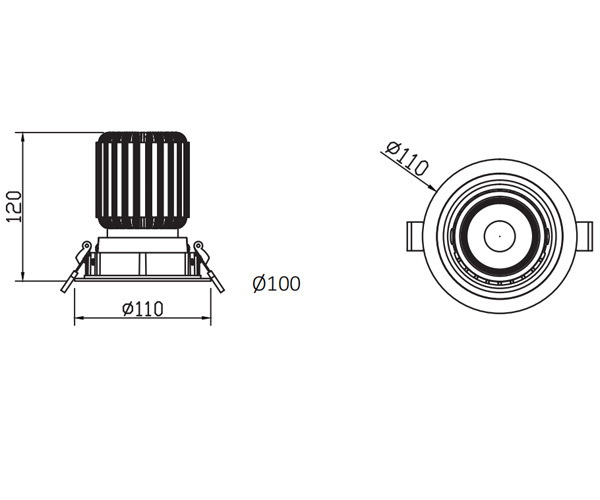 Lipal D4100 recessed downlight drawing