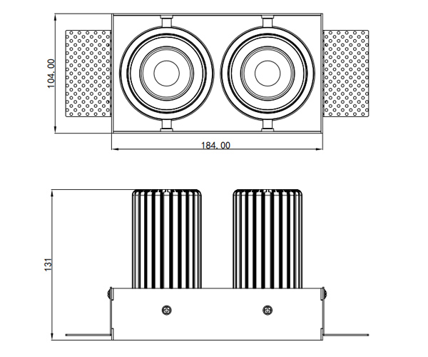 Lipal Grille downlight L20402 drawing
