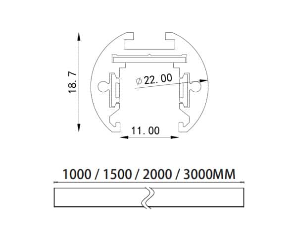 Micro T03 11cm slim magnetic suspension track drawing